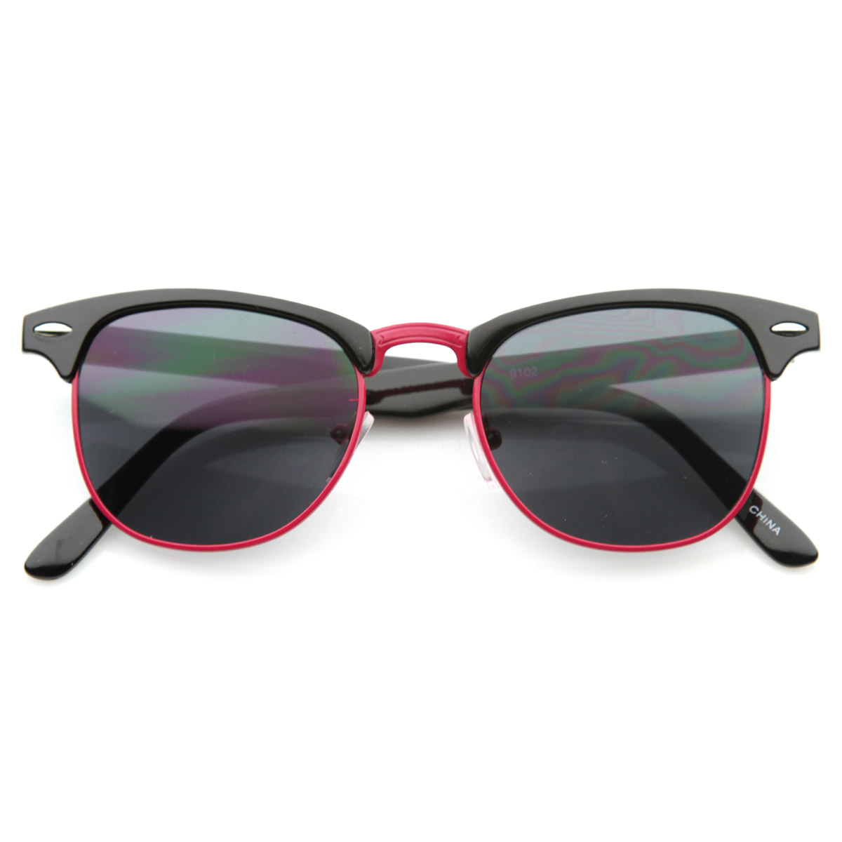 Classic Retro Fashion Colorful Half Frame Horn Rimmed Style Sunglasses 