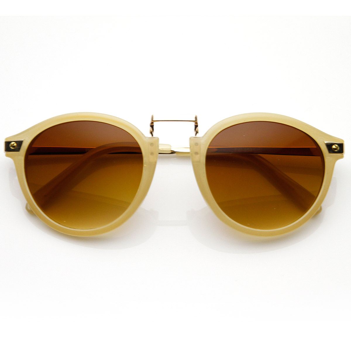 Vintage Inspired Round Horned Rim P 3 Frame Retro Sunglasses