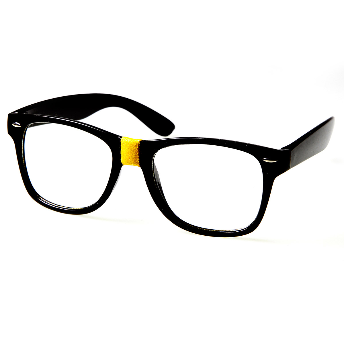 Retro Geek Nerd Color Tape Steve Urkel Horn Rimmed Clear Lens Glasses