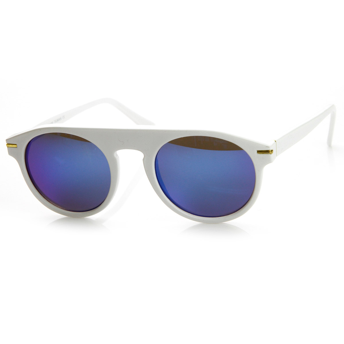 Retro 70s Fashion Round Flat Top P3 Color Tint Lens Sunglasses