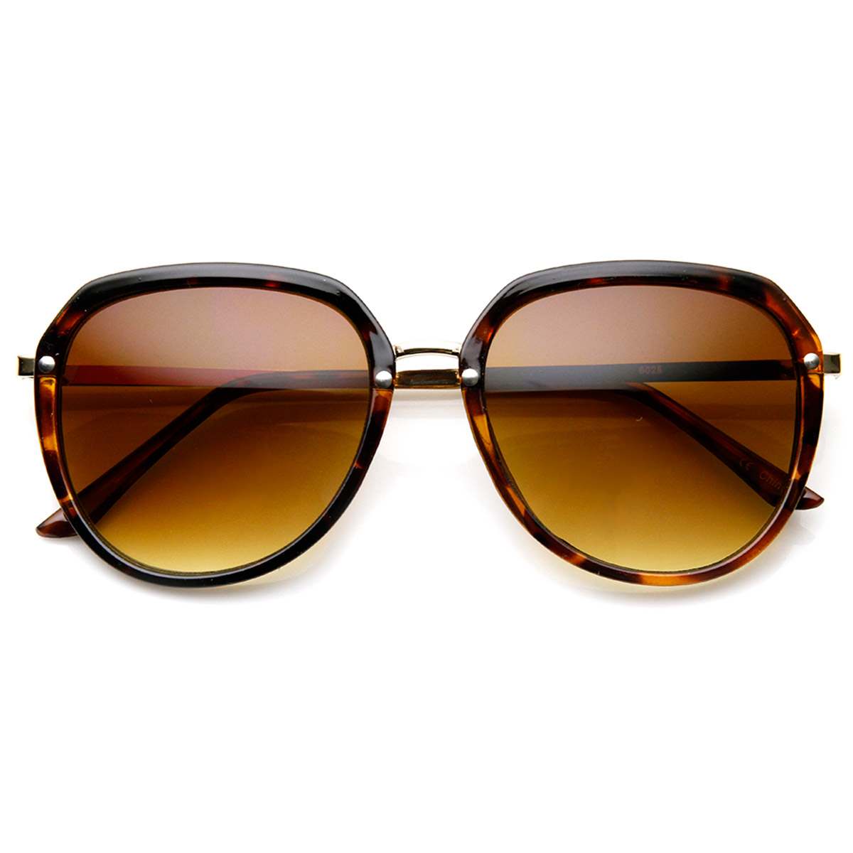 Womens Retro Oversized Metal Plastic Frame Round Sunglasses Ebay 