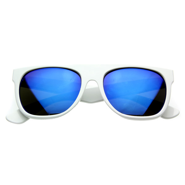 Super Flat Top Modern Aviator Style Retro Sunglasses w Color Mirrored 