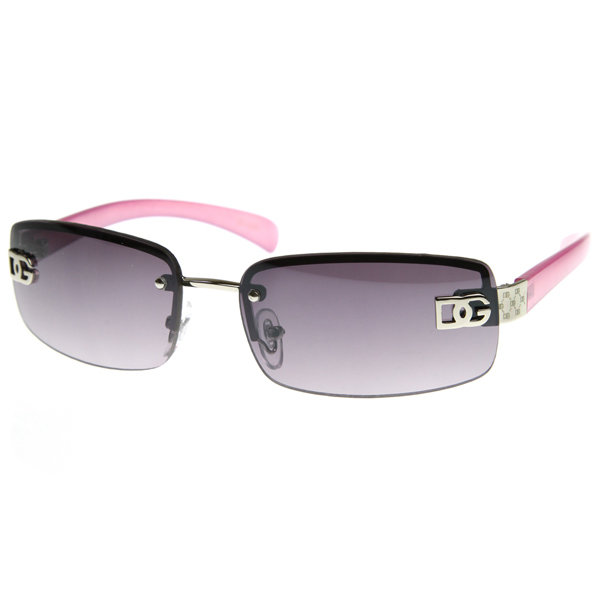 DG Eyewear Womens Fashion Color Rimless Lightweight DG Sunglasses 